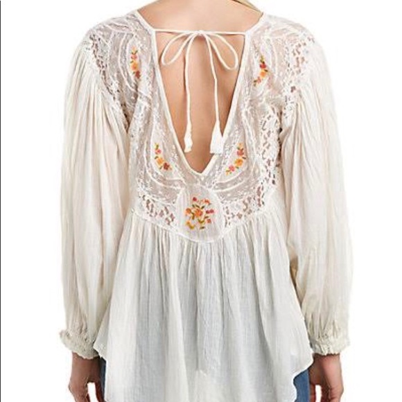 Free People Boho Secrete Garden Embroidered Top - Picture 2 of 6